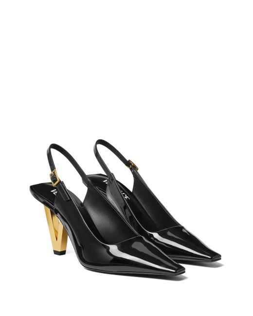Versace Black 85Mm V2025 Slingback Pumps