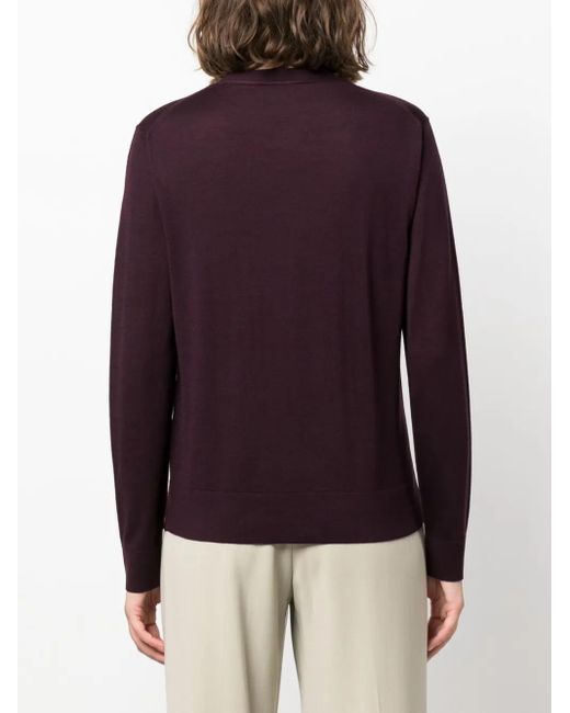 Cardigan En Maille Fine À Col V Tory Burch en coloris Purple