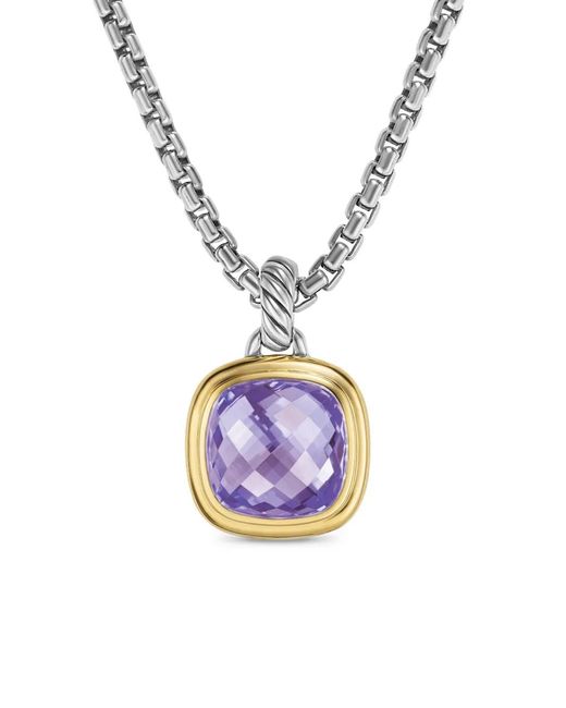 David Yurman Metallic 18Kt And Sterling Albion Amethyst Necklace