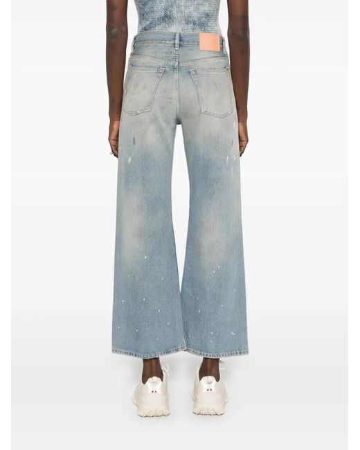 Acne Blue 2021F Paint-Splatter Jeans