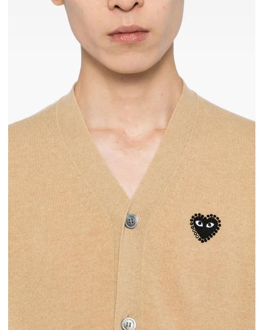 COMME DES GARÇONS PLAY Natural Heart-Appliqué Cardigan