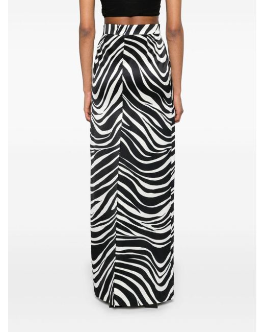 Nina Ricci White Zebra-print Maxi Pencil Skirt