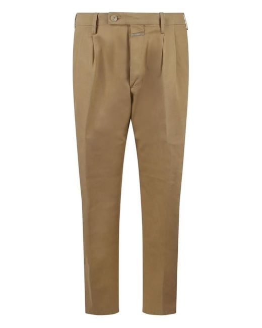 Closed Natural Pleated Stretch-Cotton Pants for men