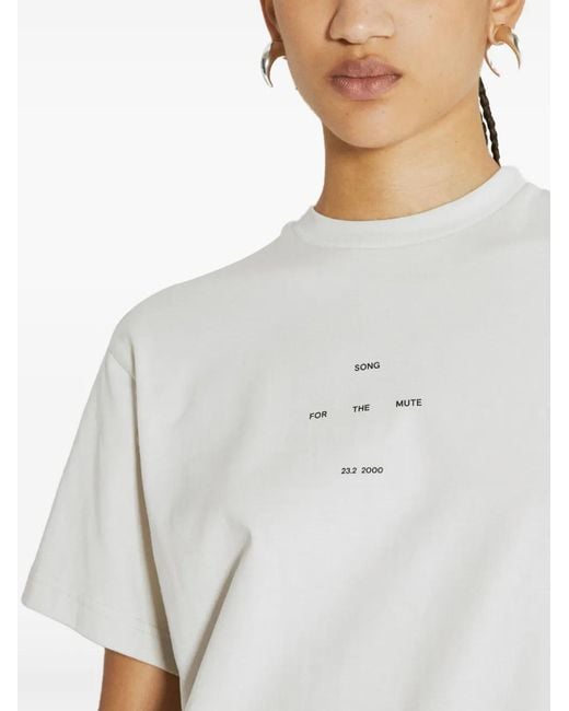 Song For The Mute White Logo-Print T-Shirt