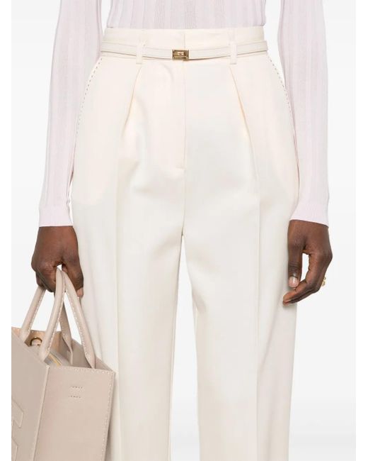 Elisabetta Franchi White Wool Trousers