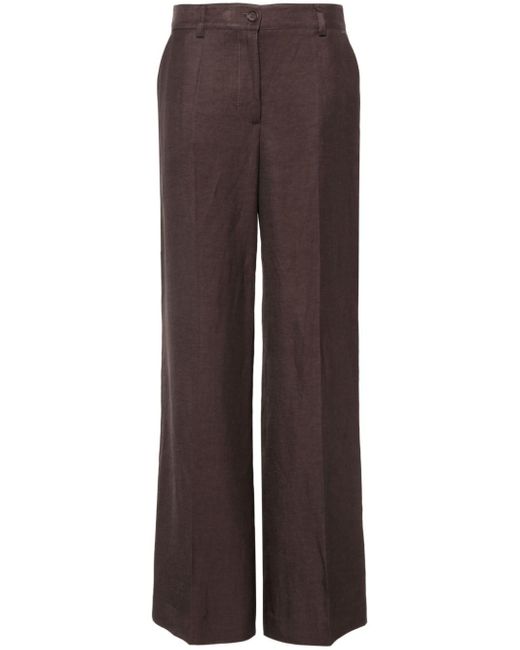P.A.R.O.S.H. Brown Linen Blend Trousers