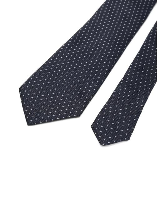 Canali Blue Cravate À Motif for men