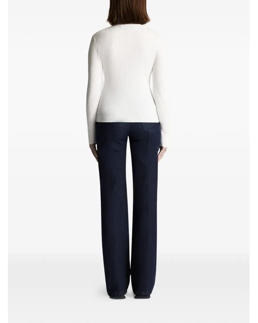 Fusalp White Button-Shoulder Sweater