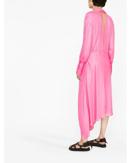 Stella McCartney Pink Tie-Detail Long Dress