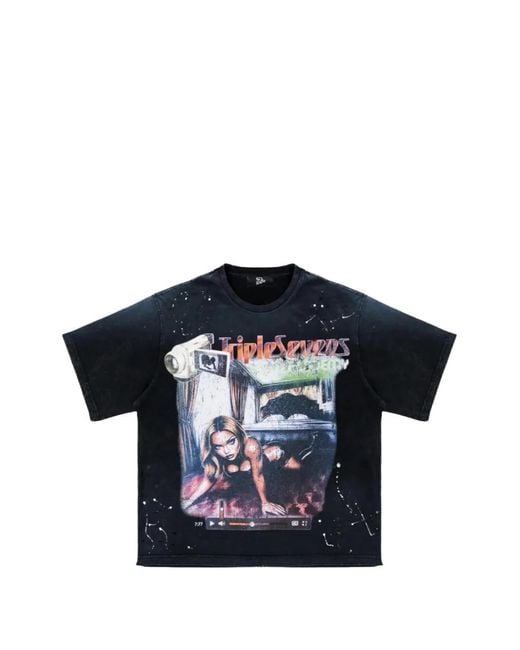Triple Sevens Blue Filmstar Graphic-Print T-Shirt for men