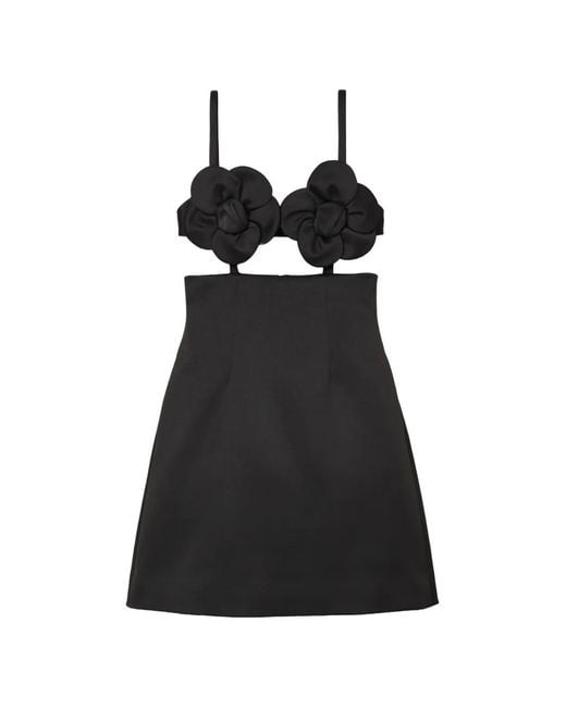 Marc Jacobs Black Daisy-Appliqué Mini Dress