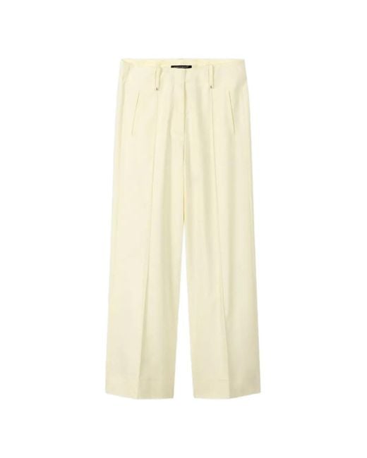 Luisa Cerano White Pleated Trousers