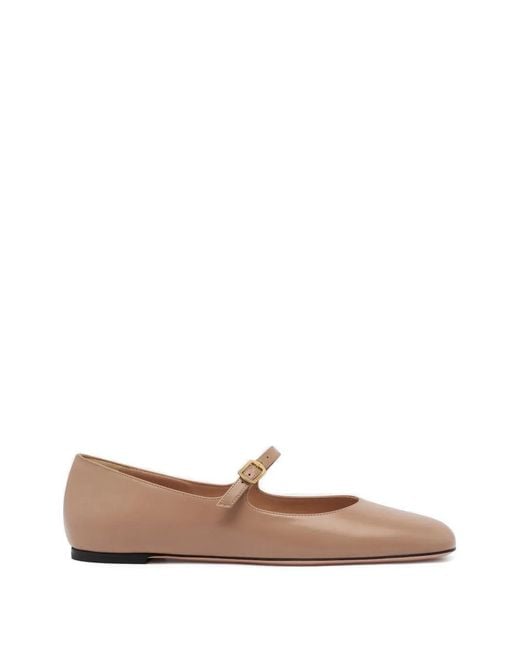 Bally White Rina Square-Toe Ballet Flats