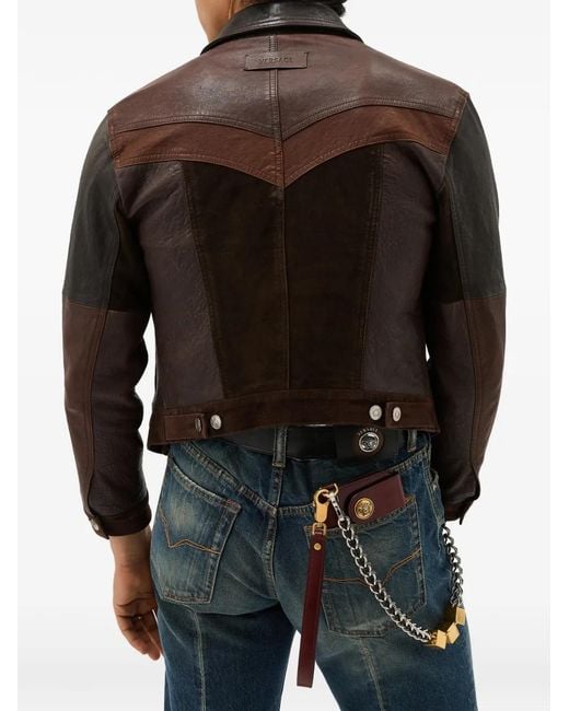 Versace Blouson Aus Leder in Brown für Herren