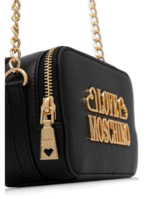 Love Moschino Black Logo-Lettering Cross Body Bag