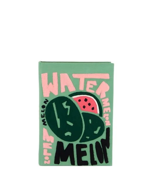 Olympia Le-Tan Green X Fox & Velvet Watermelon Book Clutch Bag