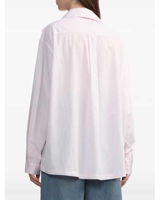 B+ AB Pink Asymmetric Cotton Shirt