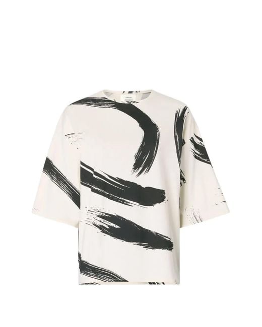 Loulou de Saison White Halber Abstract-Print Oversized T-Shirt