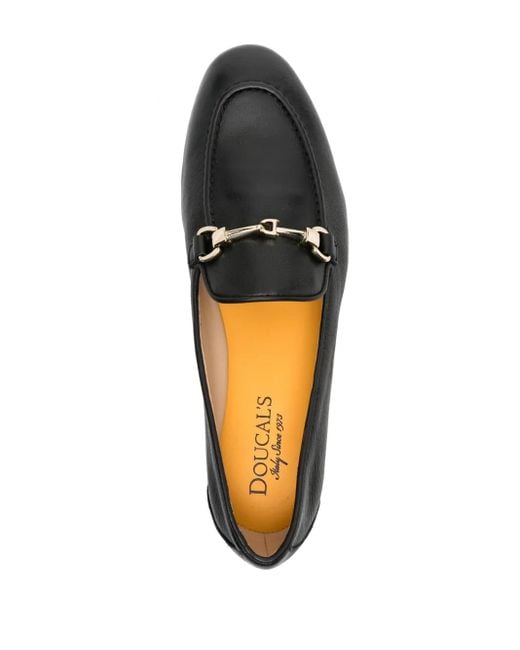 Doucal's Black Horsebit-Detail Leather Loafers