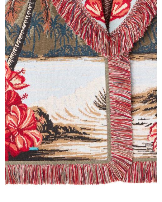 Cardigan Hidden Bay Con Frange di Alanui in Red
