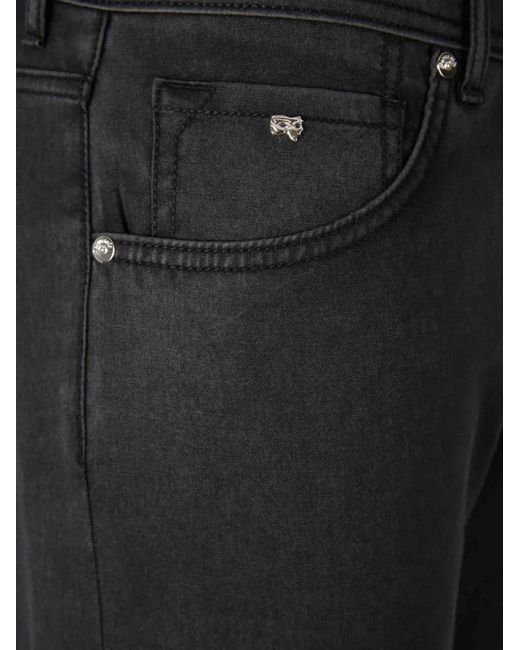 Marco Pescarolo Black Logo-Patch Jeans for men