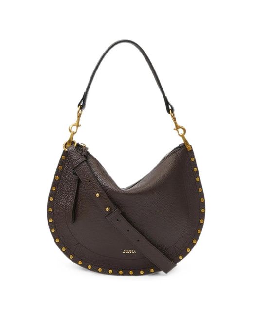 Isabel Marant Gray Oskan Soft Zip Shoulder-Strap Bag
