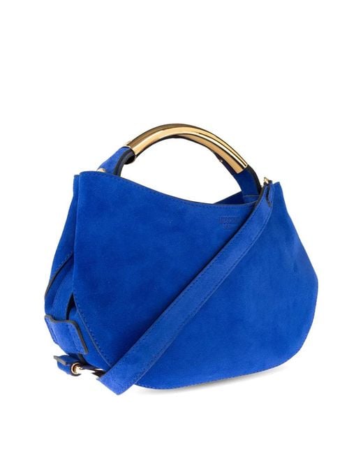Moschino Blue Small Handle Me Tote Bag