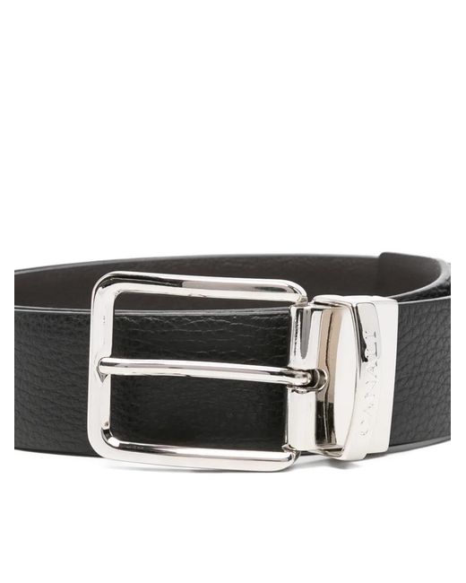 Canali Black Grained Belt for men