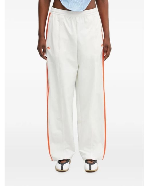 Adidas White X Miaou Logo-Embroidered Side-Stripe Track Pants