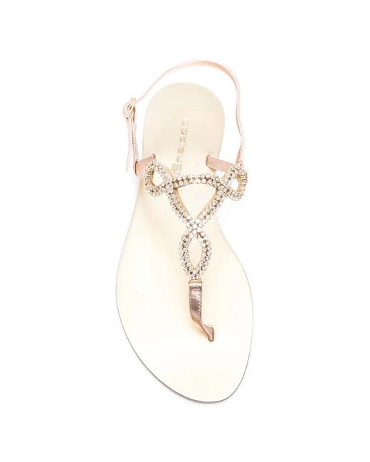 EDDI CUOMO White Glass-Embellished Sandals
