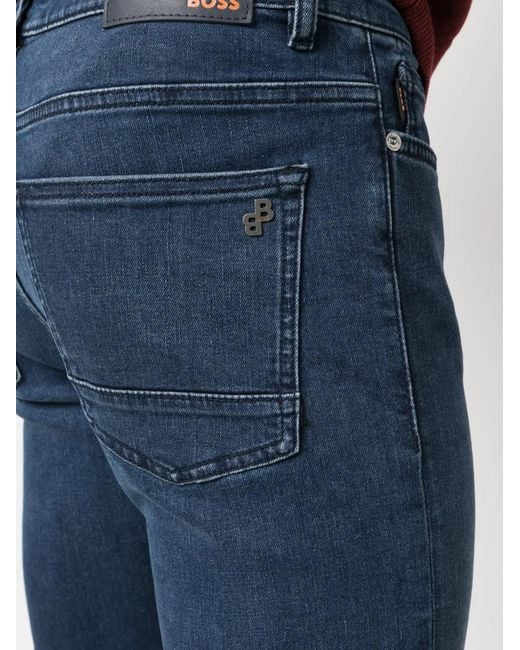 Boss Blue Skinny Mid-Waist Jeans for men