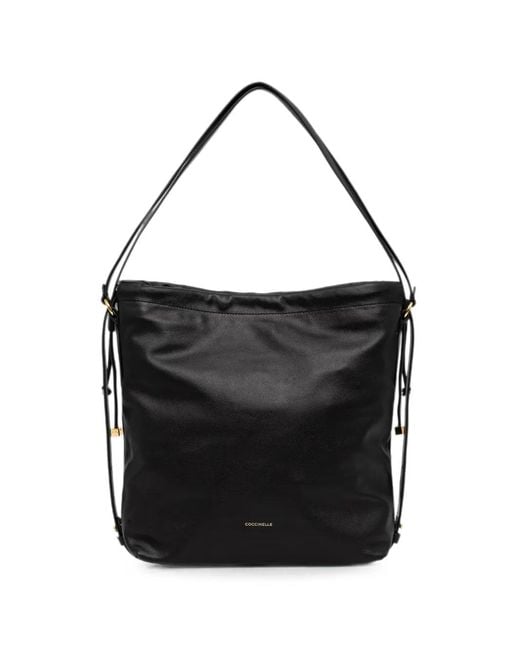 Coccinelle Black Drawstring Tote Bag