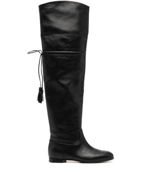 Fabiana Filippi Black Tassel-detail Leather Boots