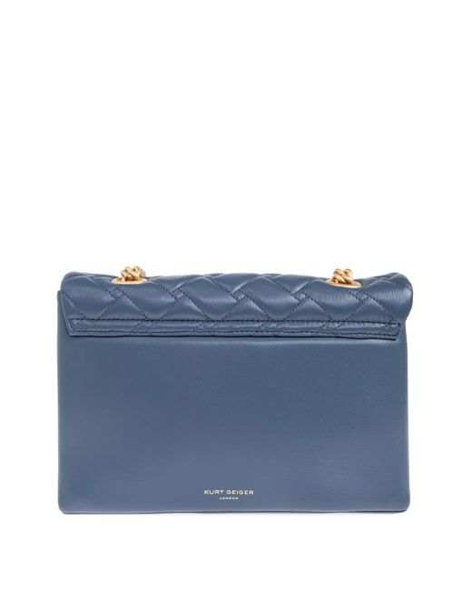 Kurt Geiger Blue Quilted Chain-Strap Cross Body Bag