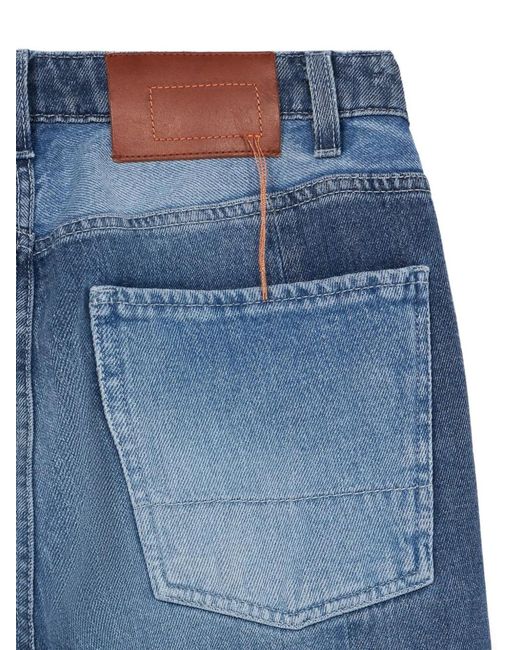 Fortela Blue Patchwork Flared Jeans