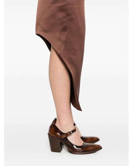 Givenchy Brown High-low Hem Satin Skirt