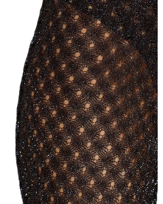 Missoni Black Metallic-Effect Open-Knit Trousers