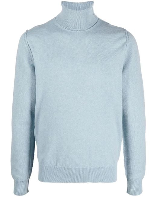 Maison Margiela Blue Roll-Neck Cashmere Jumper for men