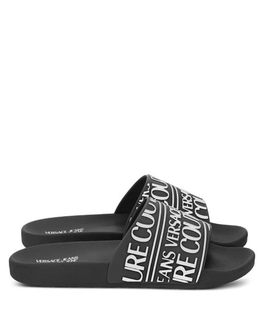 メンズ Versace Jeans Couture ロゴ サンダル Black