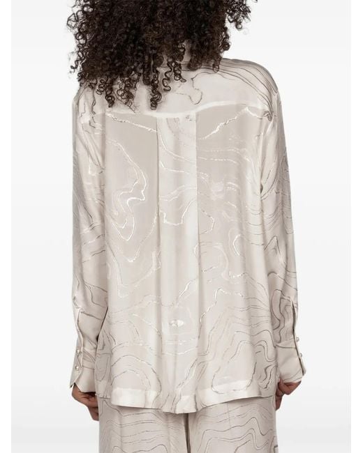 Mia Peculiar White Pearl-Button Shirt