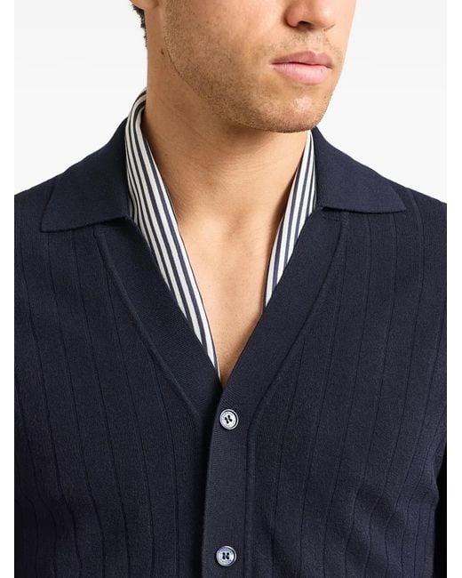 Orlebar Brown Blue Cardigan Bastian À Boutonnière for men