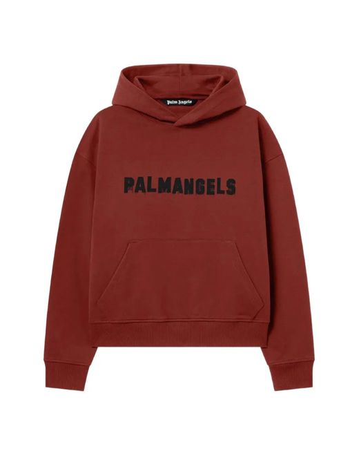 Palm Angels Red Palm Hills Regular Hoodie for men