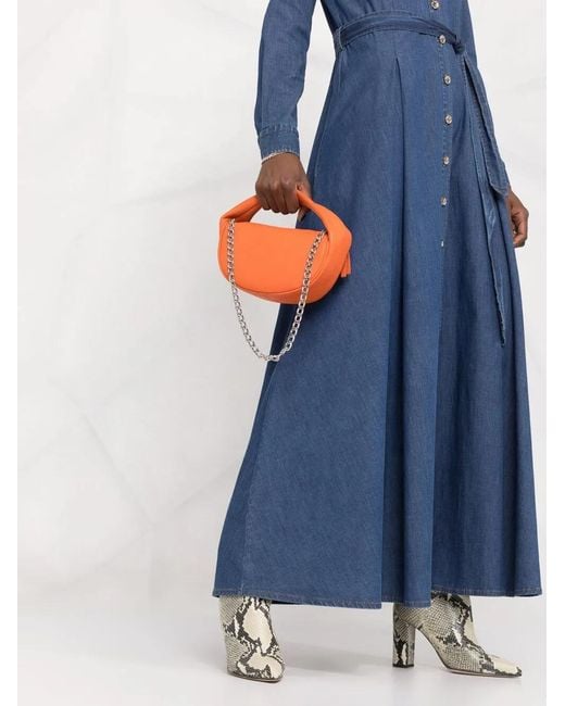 Philipp Plein Blue Denim Maxi Shirt Dress