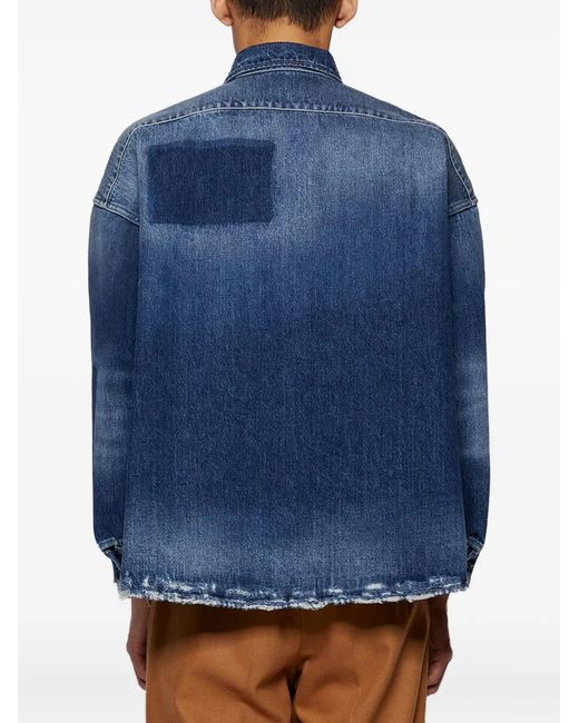 Marni Blue Cotton-Denim Shirt for men