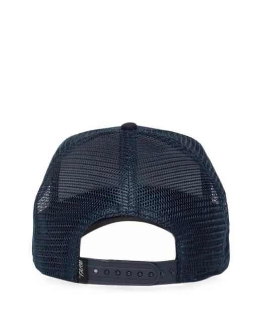 Goorin Bros Blue Lone Wolf Logo-Patch Mesh-Panel Cap for men