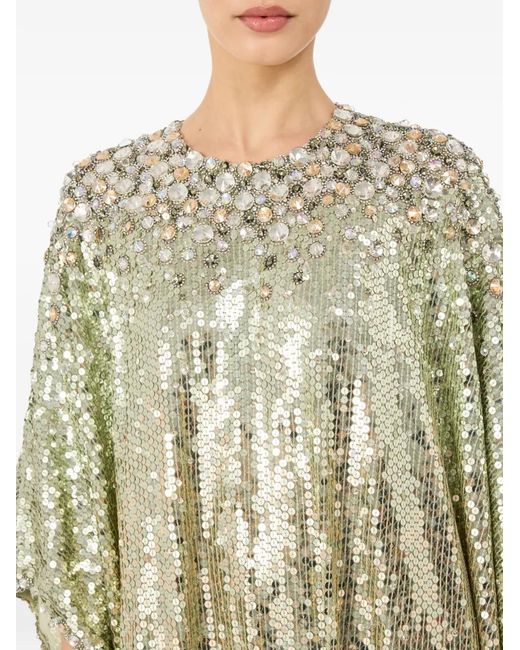 Jenny Packham Metallic Fontaine Sequin-Embellished Maxi Dress