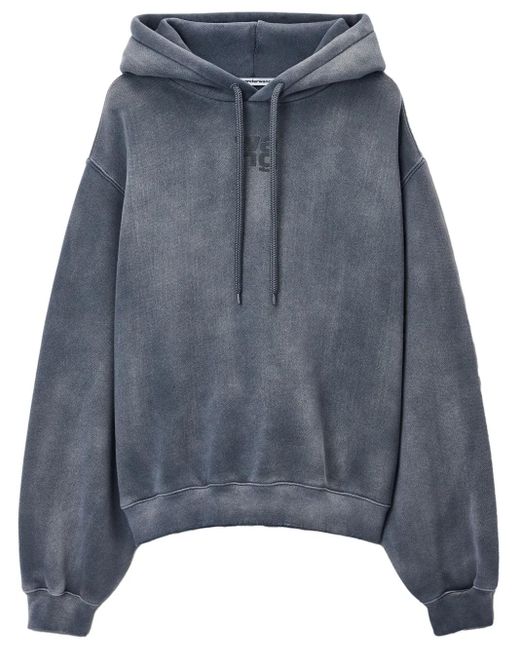 Felpa Essentials Con Cappuccio di Alexander Wang in Blue