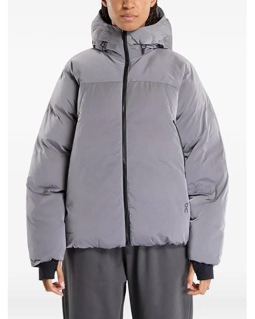 On Shoes Gray Puffer Jacket