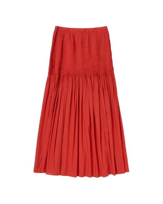 Auralee Pleated Tiered Maxi Skirt