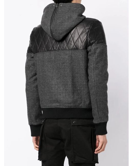 Private Stock Black Panelled-Design Hooded Jacket for men
